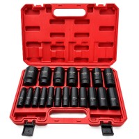 Smūginių colinių galvučių rinkinys 1/2'' (3/8"-1"-1/2")(19vnt)